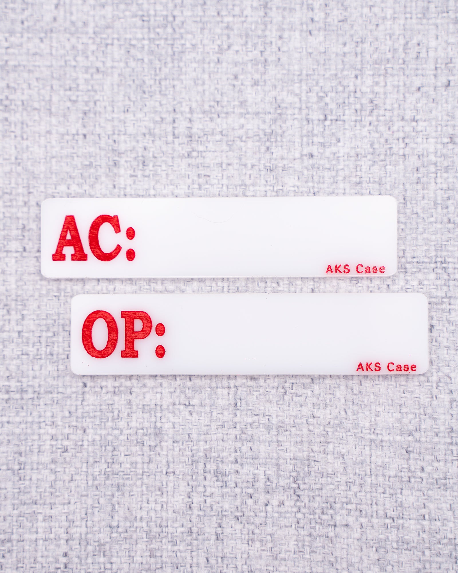 White Monitor Name Tags - AC & OP