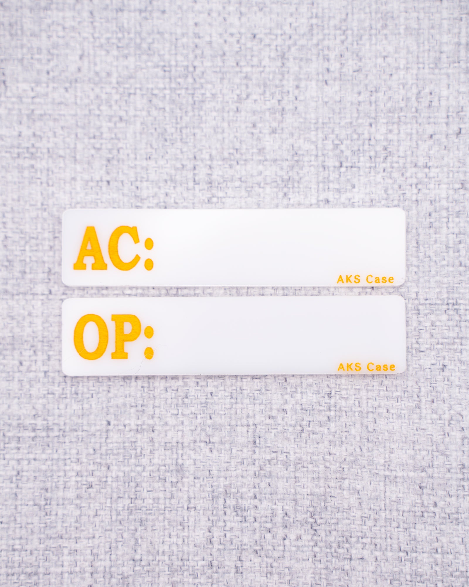 White Monitor Name Tags - AC & OP