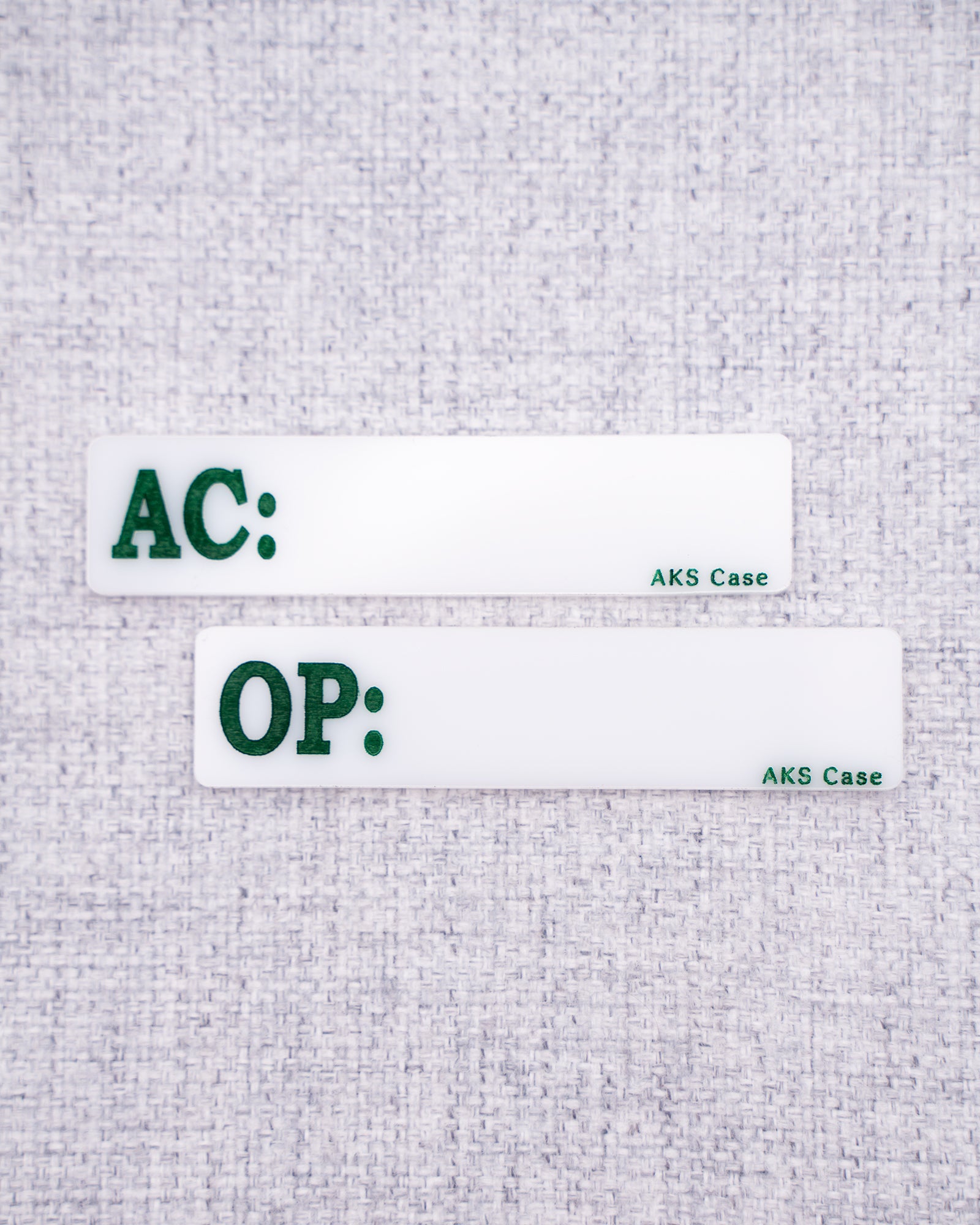 White Monitor Name Tags - AC & OP