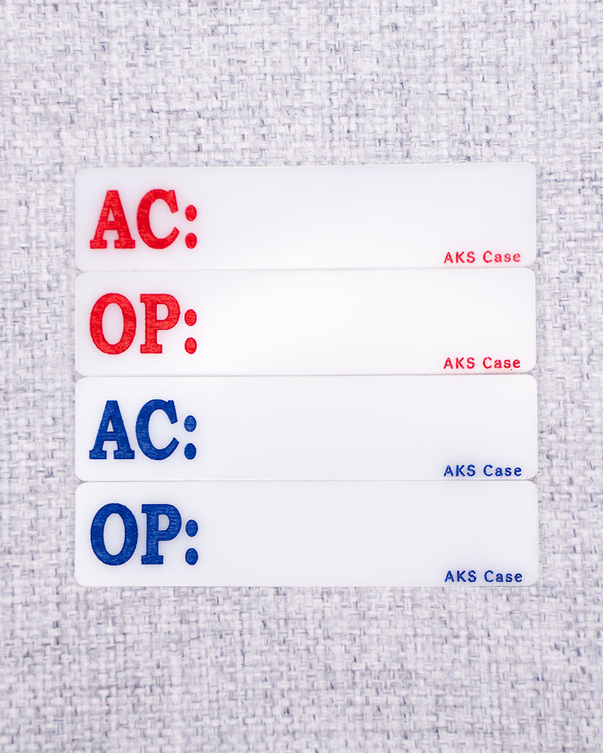 White AC & OP Monitor Name Tags