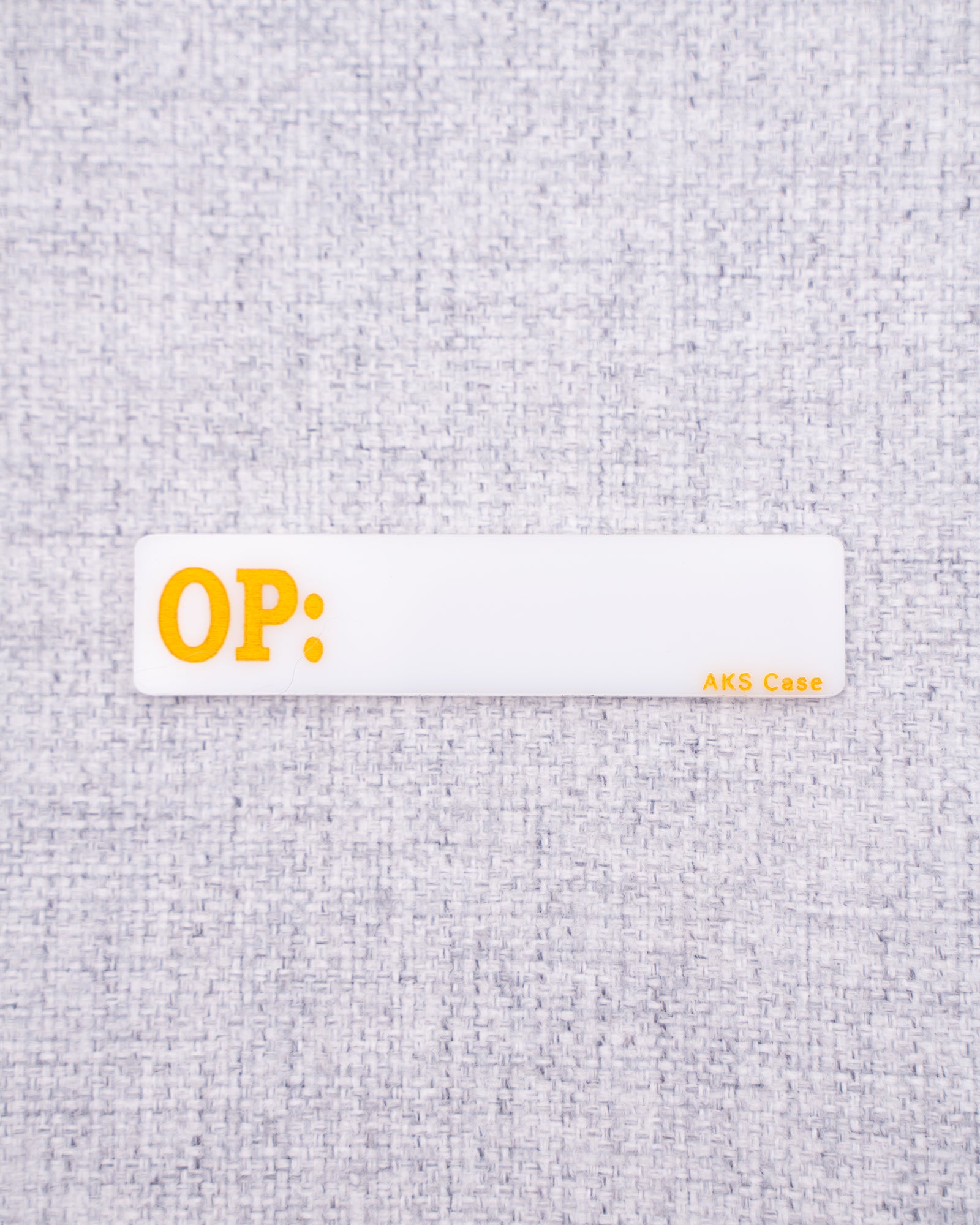 White Monitor Name Tags - OP